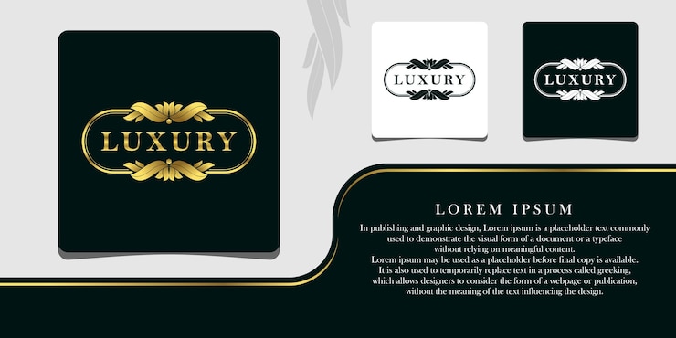 Vetor quadro de círculo dourado de logotipo de luxo para ilustração vetorial de quadro de luxo inicial