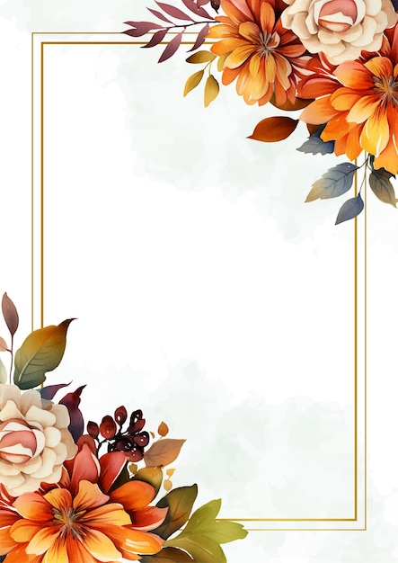 Quadro de design vetorial moderno laranja e branco de fundo modelo boho de outono
