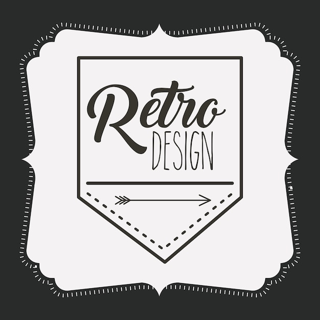 Vetor quadro de estilo retro isolado ícone vector ilustração design