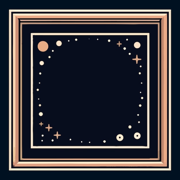 Vetor quadro de estrelas lunares vector border