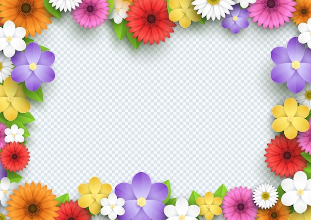 Quadro de flores coloridas 3D