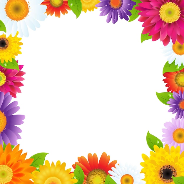 Quadro de flores coloridas de Gerbers com ilustração de malha gradiente
