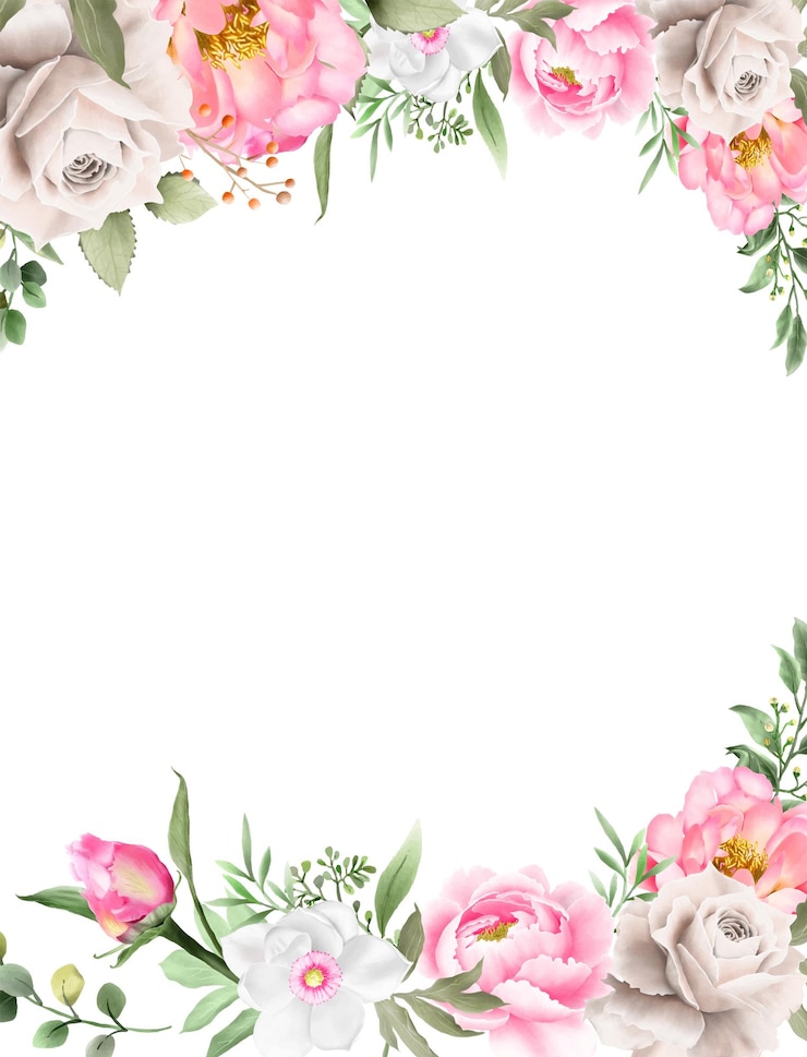Vetor quadro de flores de rosa coloridas com aquarela