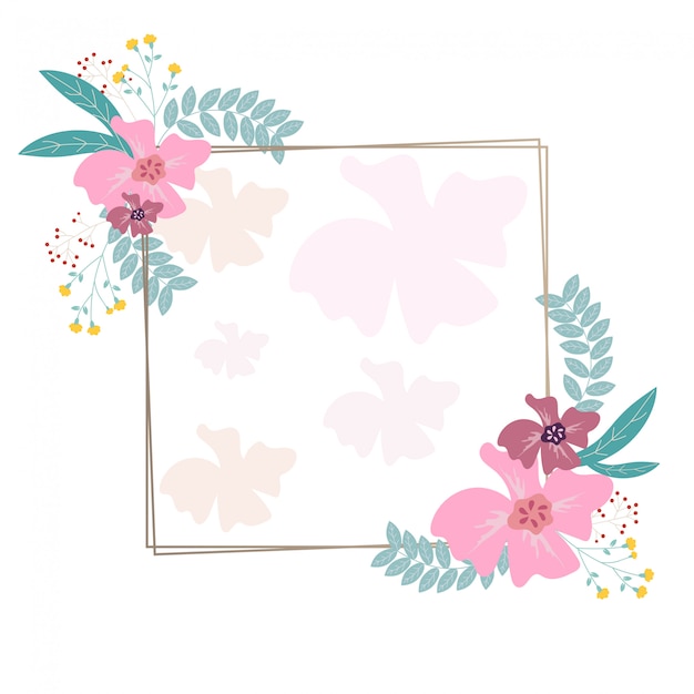 Vetor quadro de flores webpink