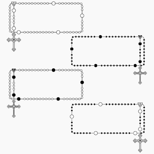 Vetor quadro de foto com o rosário católico