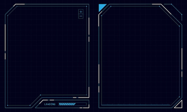 Quadro de interface de tecnologia futurista de elementos de tela de jogo abstrato de caixa hud