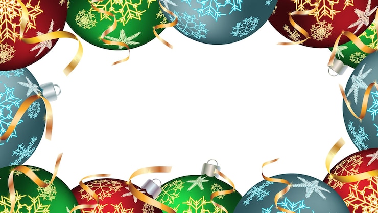 Vetor quadro de inverno de natal festivo para o ano novo de bolas coloridas decorações de natal