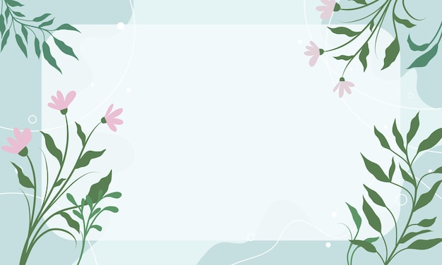 Quadro de kawaii bonito com fundo de paisagem de flores