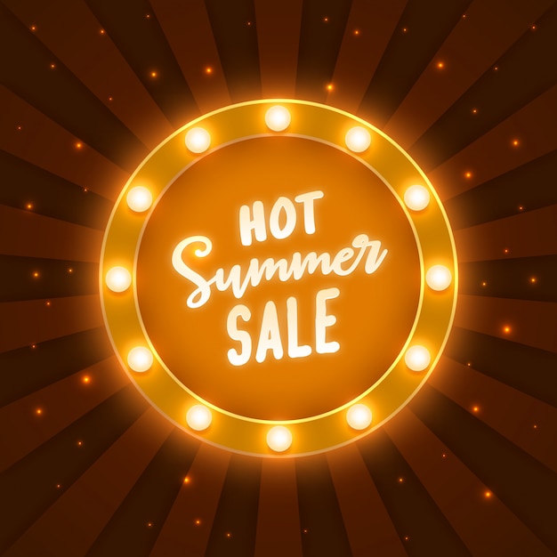 Vetor quadro de letreiro de venda quente de verão