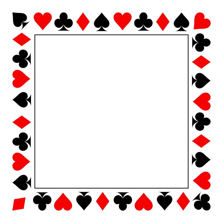 Vetor quadro de naipes de cartas de jogo isoladas em fundo branco
