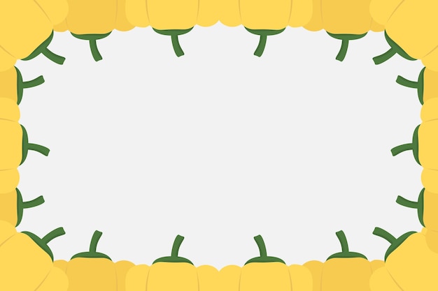 Vetor quadro de pimenta amarela fundo de borda de pimenta fresca