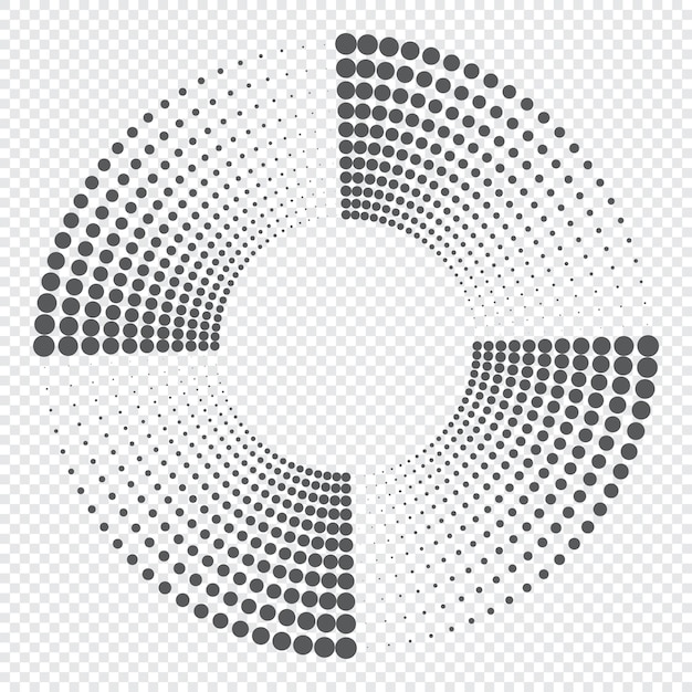 Quadro de pontos circulares semitonos quadro de ponto redondo desenho de círculos de pontos rotativos vetoriais ícone de borda redonda logotipo redondo