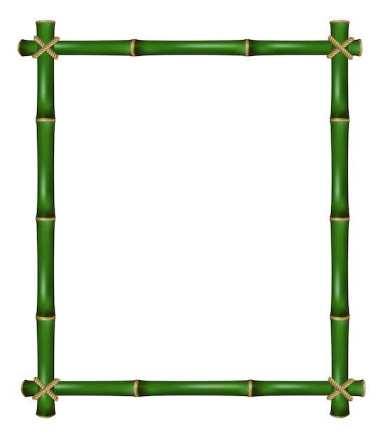 Quadro de retângulo de bambu placa de vara verde vazia