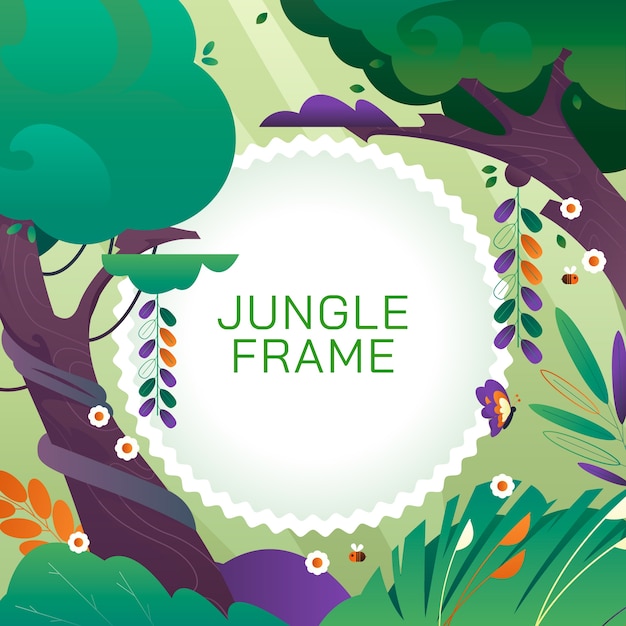 Quadro de selva em estilo gradiente