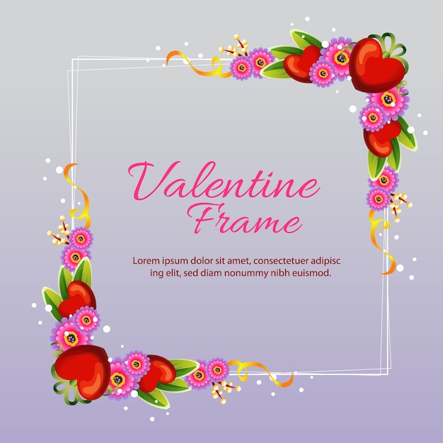 Quadro de valentine frame com flor