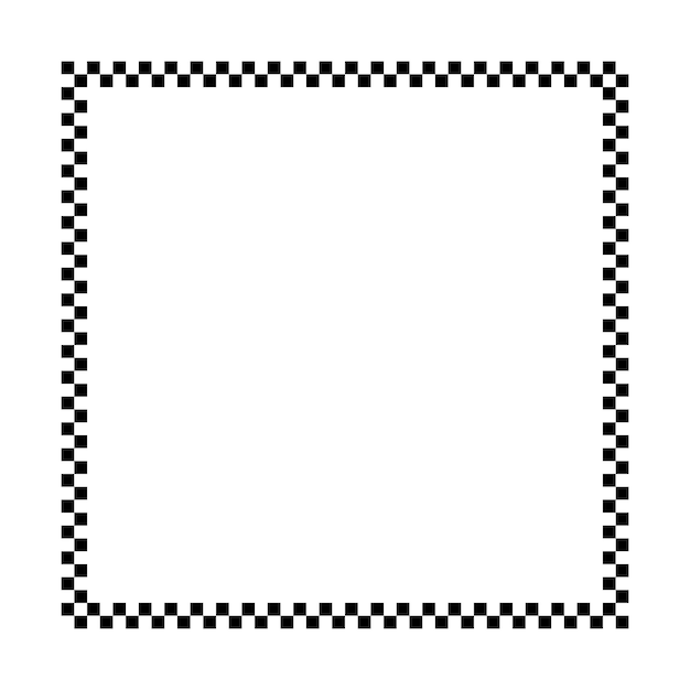 Vetor quadro de xadrez quadrado fronteira de xadrez de corrida desenho para texto para início, término ou vencedor