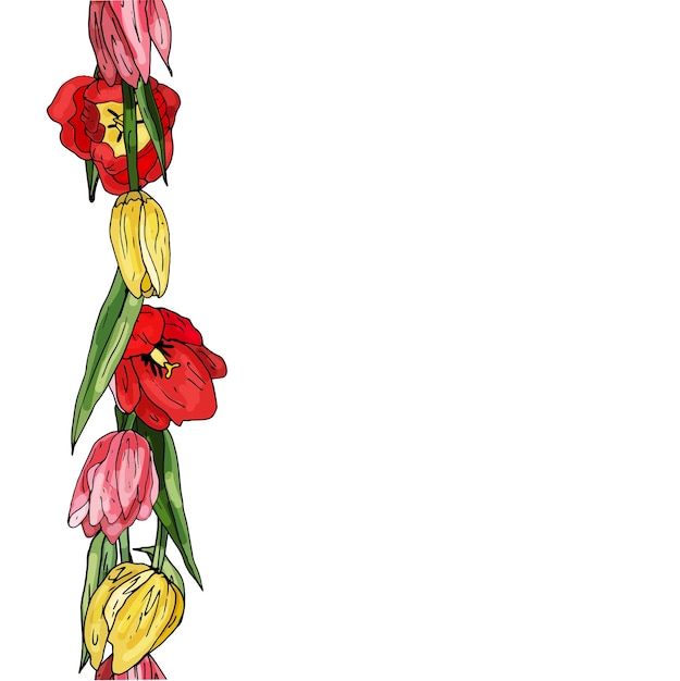 Quadro decorativo tulipa convite de casamento e aniversário de cartão de concurso lugar para seu textocopie o espaço