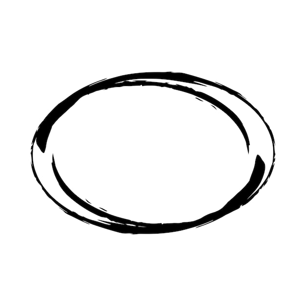 Vetor quadro elipse grunge oval contorno forma de borda ícone elemento de rabiscado decorativo para design