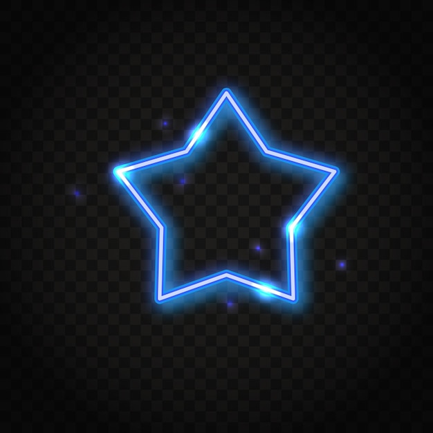 quadro estrela azul neon