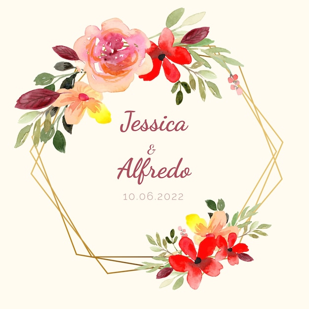 Quadro floral aquarela