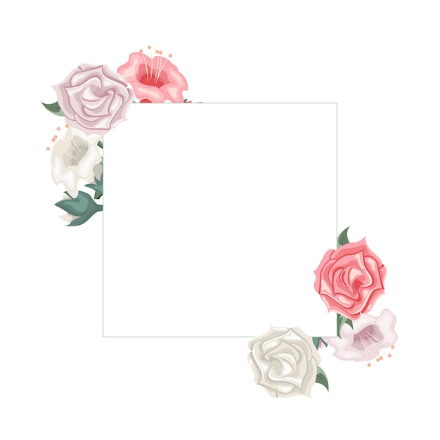 Quadro floral com rosas e tulipas