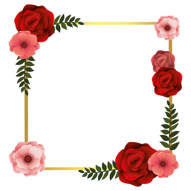 Quadro floral com rosas