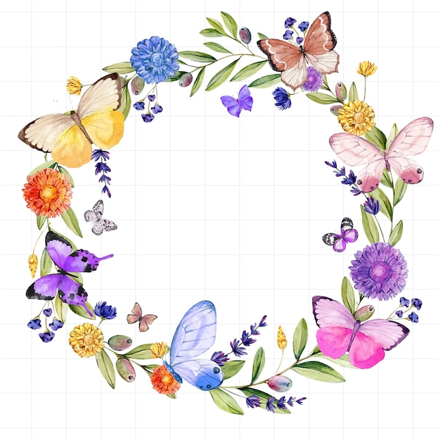 Quadro floral desenhado em aquarela