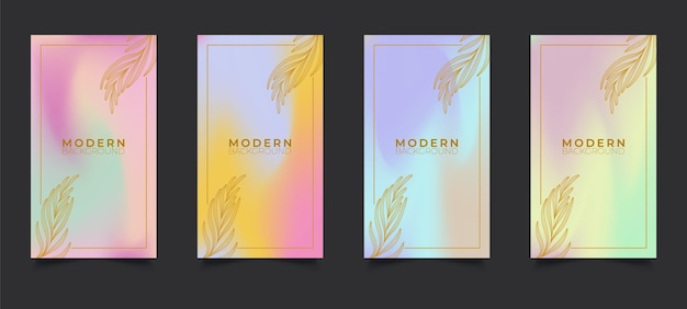 Quadro floral holográfico Pastel História do Instagram Modelo de fundo