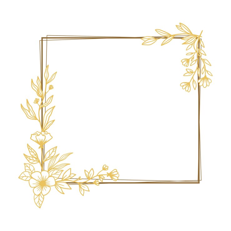 Vetor quadro floral rústico com folhas e flores desenhadas à mão desenho de quadro simples
