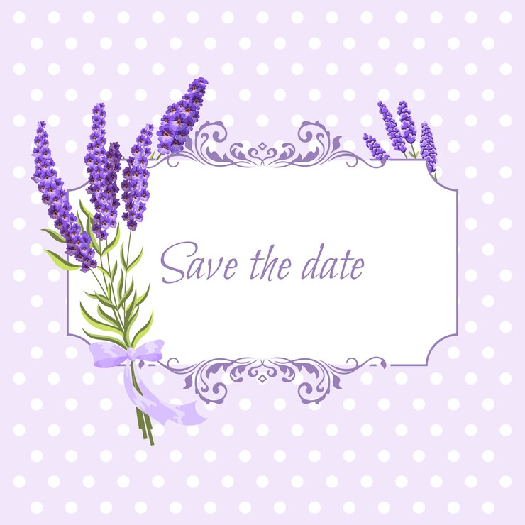 Vetor quadro floral vintage com lavanda no estilo provence em pontos
