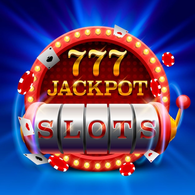 Quadro indicador de jackpot 777 de slots de casino. ilustração vetorial