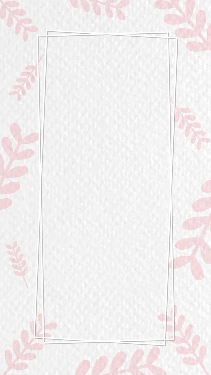 Vetor quadro no vetor de papel de parede do telefone móvel com padrão botânico