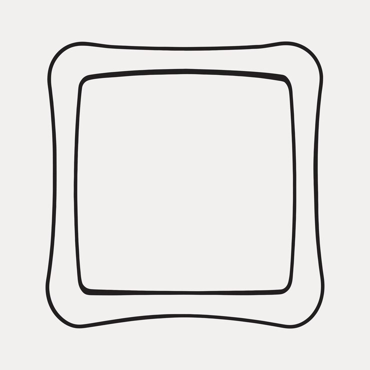 Vetor quadro quadrado ondulado minimalista