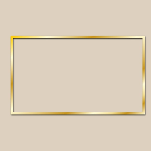 Quadro retangular de ouro com fundo bege