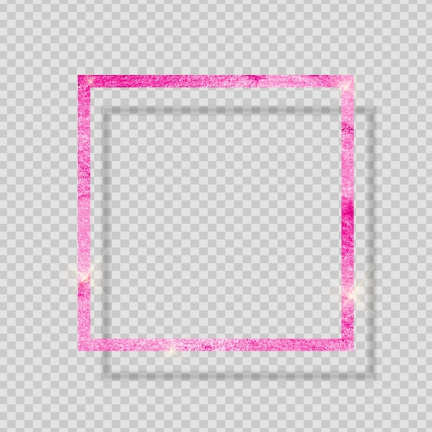 Quadro texturizado brilhante tinta rosa em fundo transparente. ilustração vetorial eps10