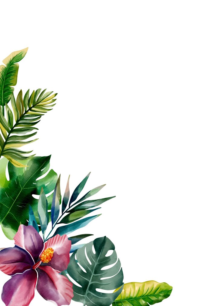 Vetor quadro tropical com folhas exóticas para convites de festa, cartazes e cartões de casamento modelo de aquarela