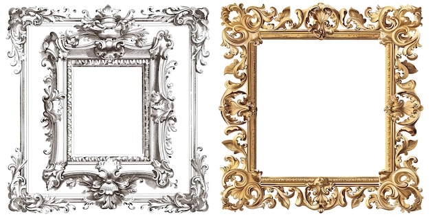 Vetor quadro vetor ornamental em estilo francês do século xvii