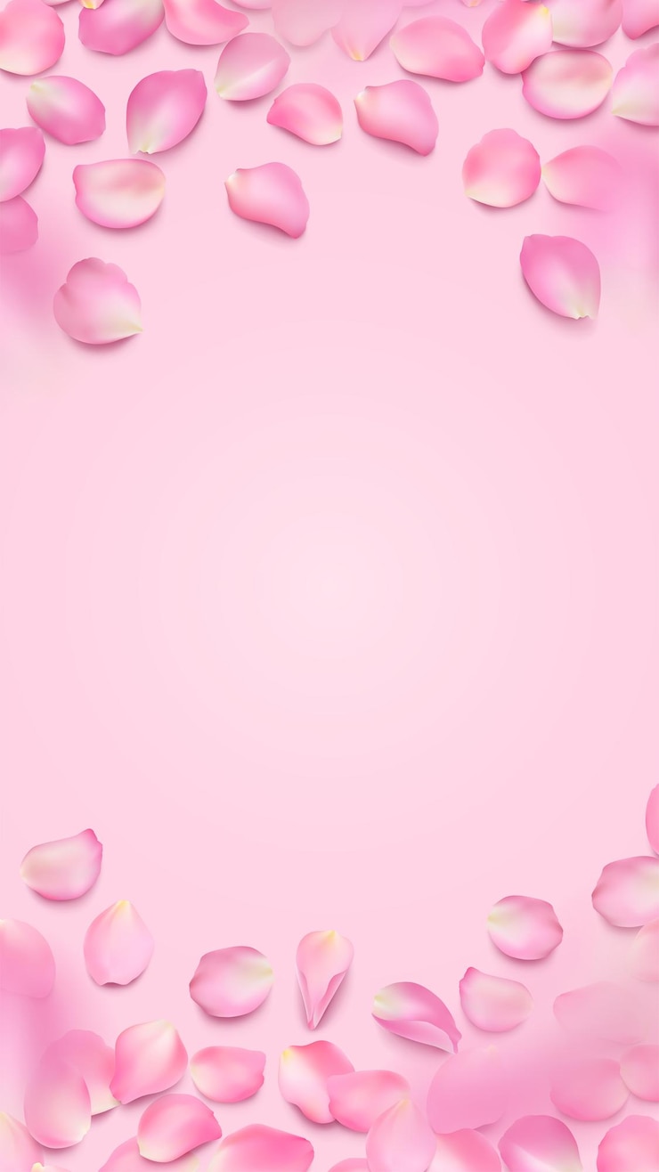 Vetor quadro vetorial com espaço de cópia de pétalas de rosa mentirosas modelo editável vertical com lugar para texto ilustração de flor de pétala de sakura realista com sombra para histórias de fundo de banner de mídia social