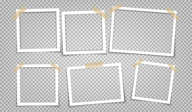 Quadros de fotos vazios com efeitos de sombra Quadro de fotos vintage para sua foto Ilustração vetorial em estilo realista