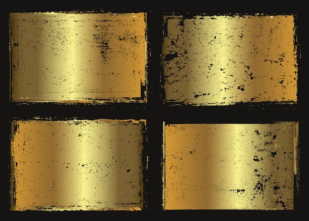 Vetor quadros de grunge abstrato dourado