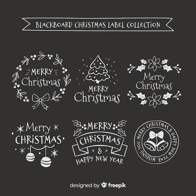 Quadros de Natal de quadro-negro e fronteiras