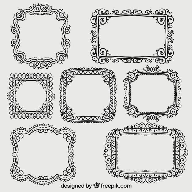 Quadros desenhados mão ornamentais