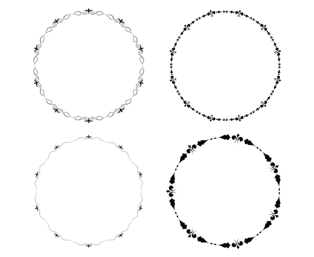 quadros vetoriais pretos sobre um fundo branco