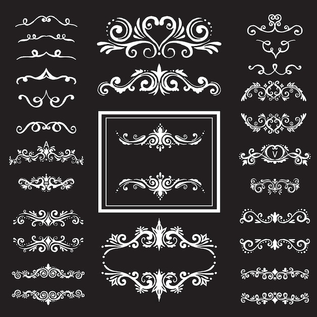 Quadros vintage dourados mega conjunto em design plano Bundle elementos de linha abstrata clássico decorativo