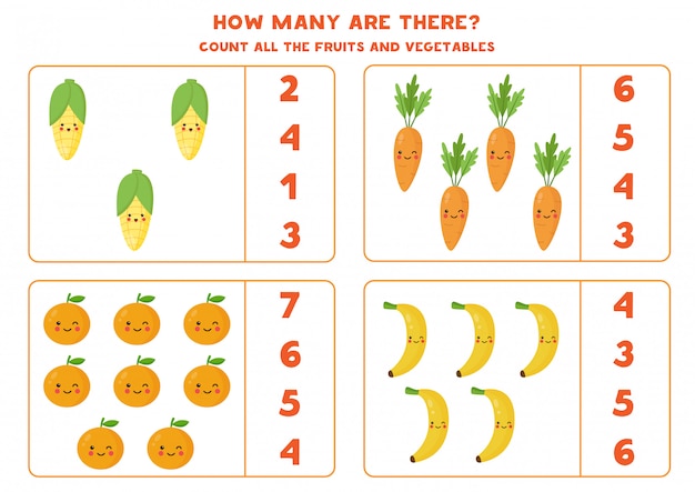 Quantas frutas e verduras existem.