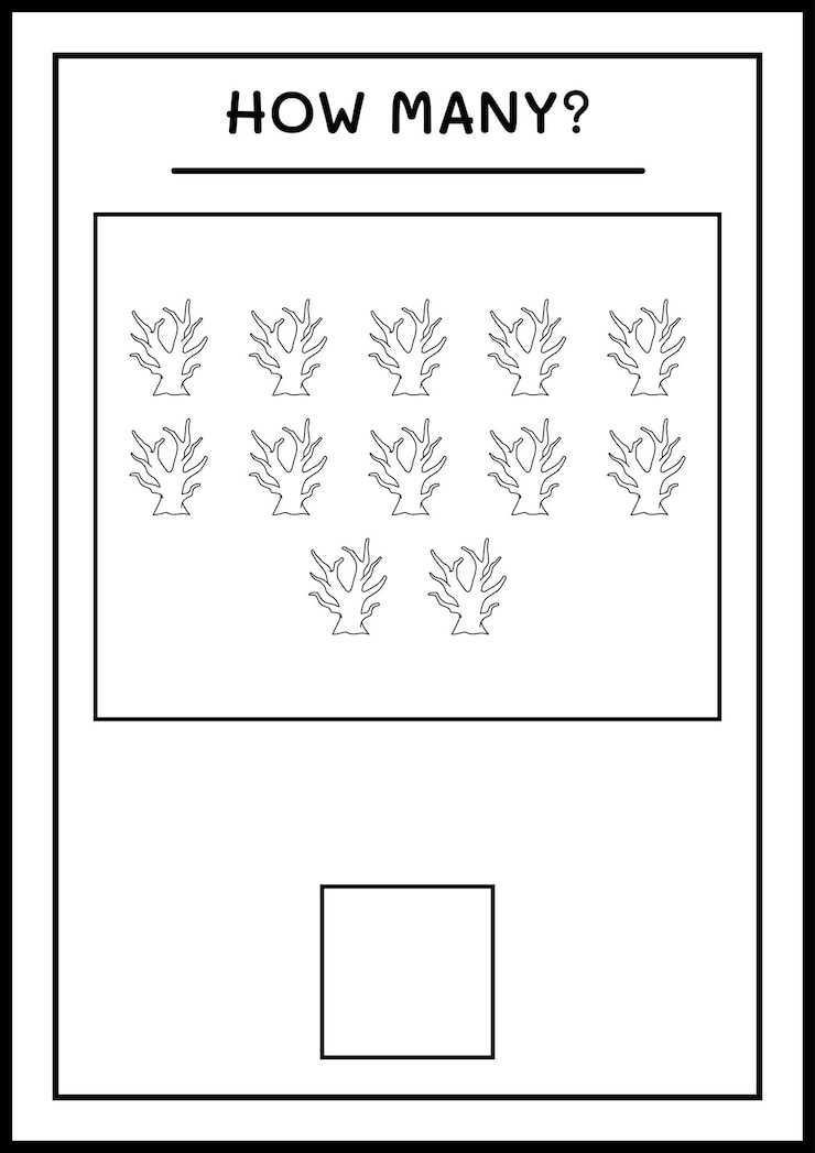 Vetor quantos dead tree, jogo para crianças. ilustração vetorial, planilha para impressão
