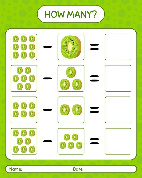 Modelo de planilha matemática de contagem de vetores e números de  correspondência contagem de tartarugas verdes