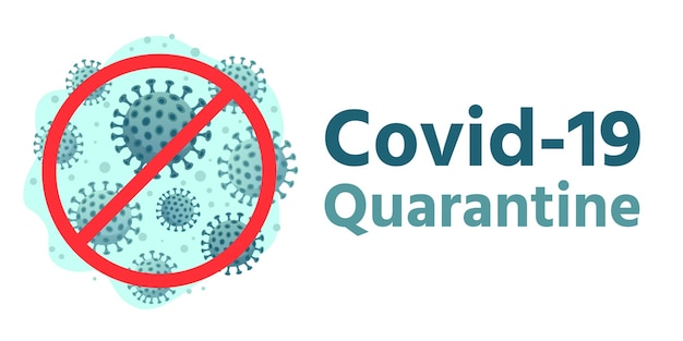 Quarentena do covid19. proteção global da saúde, banner de alerta do coronavirus