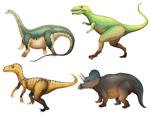 Vetor quatro dinossauros