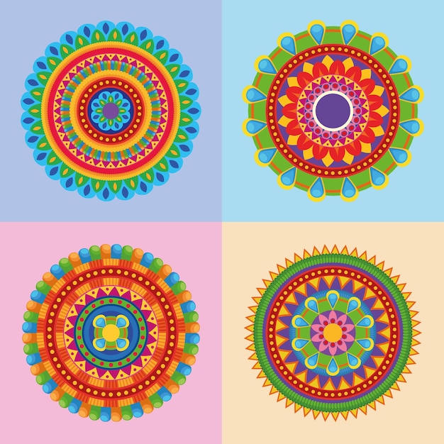 Quatro mandalas raksha bandhan